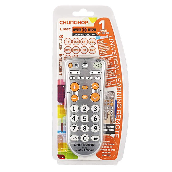 Chunghop L108e Infra Learning Universal Tv Remote Control