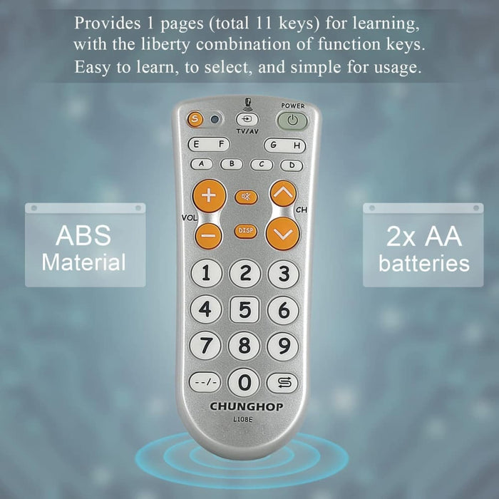 Chunghop L108e Infra Learning Universal Tv Remote Control