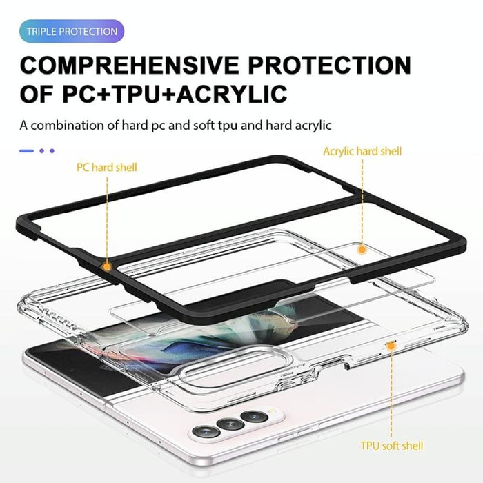 Clear Acrylic Pc Tpu Shockproof Case For Samsung Galaxy z