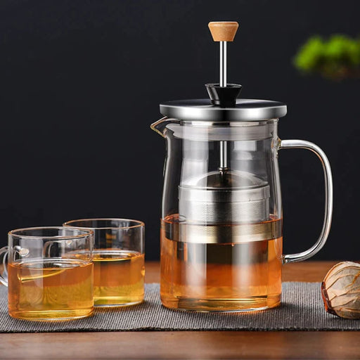 Clear Glass Teapot With Infuser And Filter