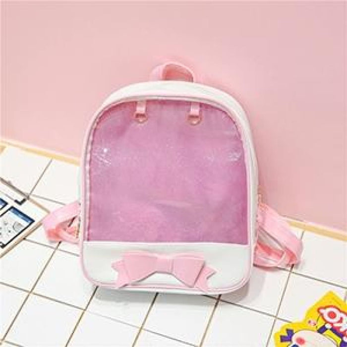 Clear Kids Backpack With Bow Mini Schoolbag