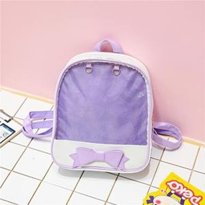 Clear Kids Backpack With Bow Mini Schoolbag