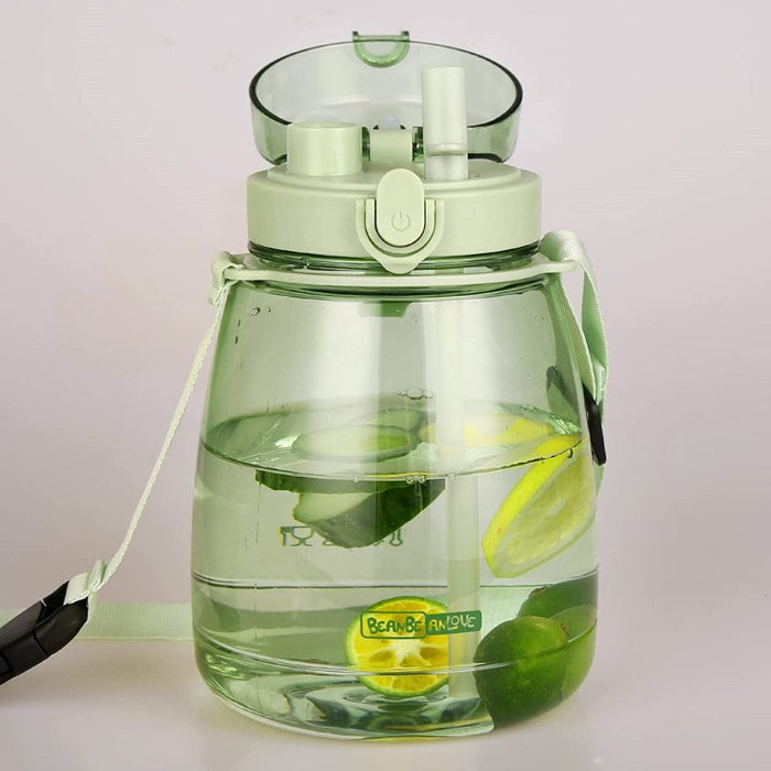 Clear Large Water Bottle Jug With Adjustable Shoulder Strap