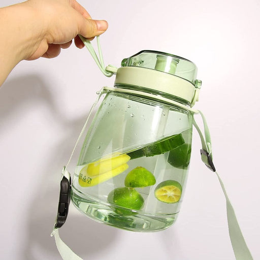 Clear Large Water Bottle Jug With Adjustable Shoulder Strap