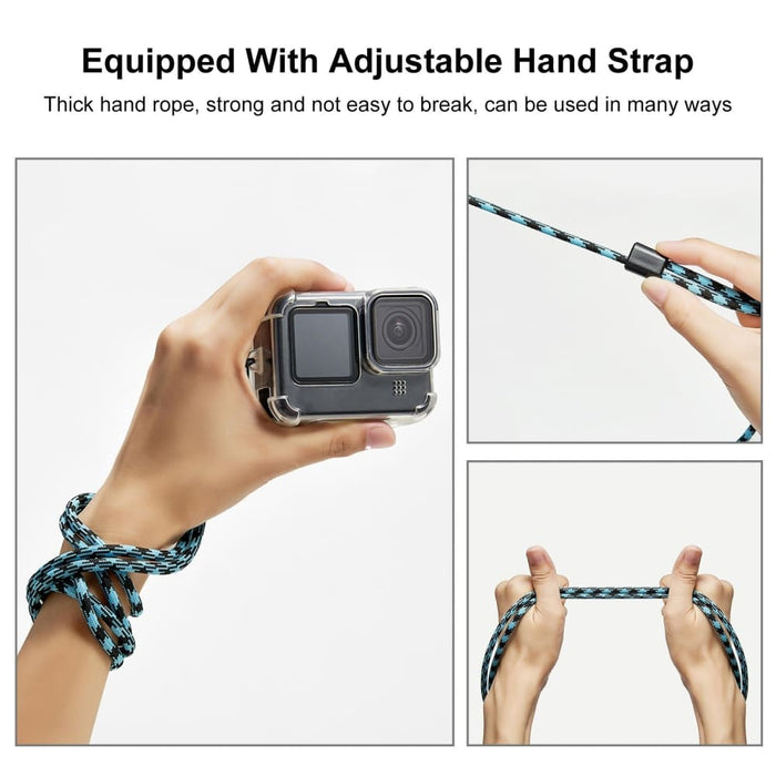 Clear Tpu Case With Lens Cap And Neck Strap For Gopro