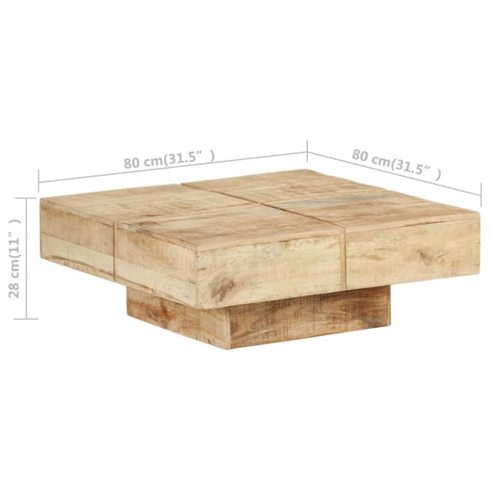 Coffee Table 80x80x28 Cm Solid Mango Wood Txtpkx