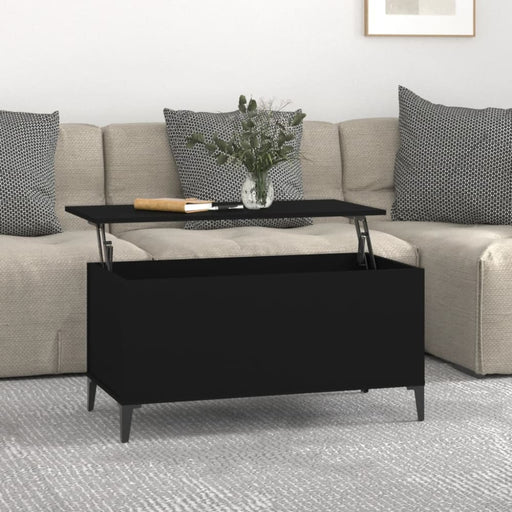 Coffee Table Black 90x44.5x45 Cm Engineered Wood Nokpnk