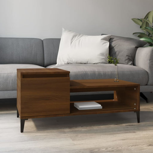 Coffee Table Brown Oak 100x50x45 Cm Engineered Wood Nxootk