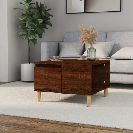 Coffee Table Brown Oak 55x55x36.5 Cm Engineered Wood Nxobnt
