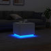 Coffee Table With Led Lights White 50x50x40 Cm Ntknln