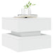 Coffee Table With Led Lights White 50x50x40 Cm Ntknpa