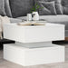 Coffee Table With Led Lights White 50x50x40 Cm Ntknpa