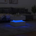 Coffee Table With Led Lights White 50x50x40 Cm Ntknpa