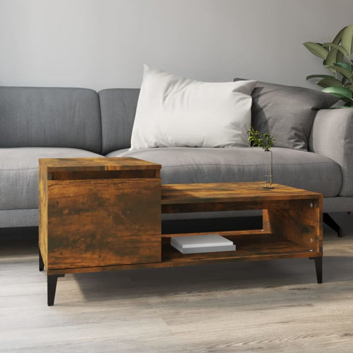 Coffee Table Smoked Oak 100x50x45 Cm Engineered Wood Nxooti