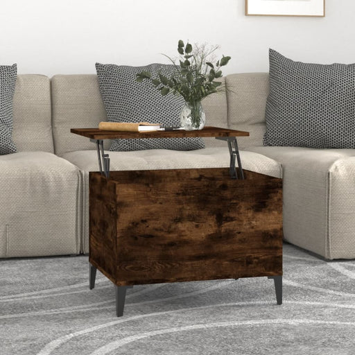 Coffee Table Smoked Oak 60x44.5x45 Cm Engineered Wood Nokpii