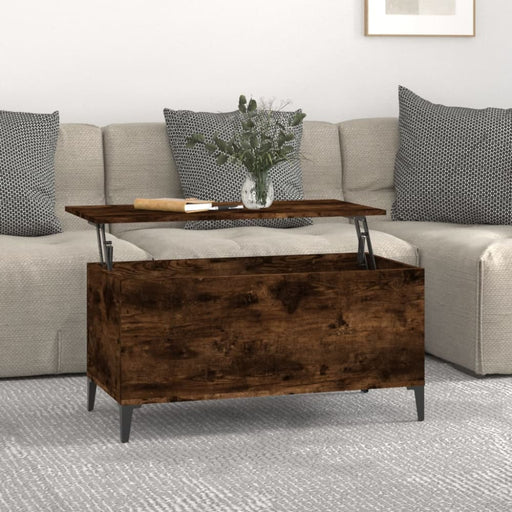 Coffee Table Smoked Oak 90x44.5x45 Cm Engineered Wood Nokpkt