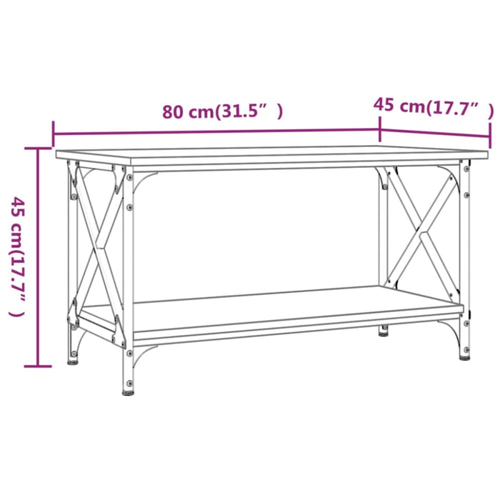 Coffee Table Sonoma Oak 80x45x45 Cm Engineered Wood