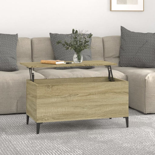 Coffee Table Sonoma Oak 90x44.5x45 Cm Engineered Wood Nokpko