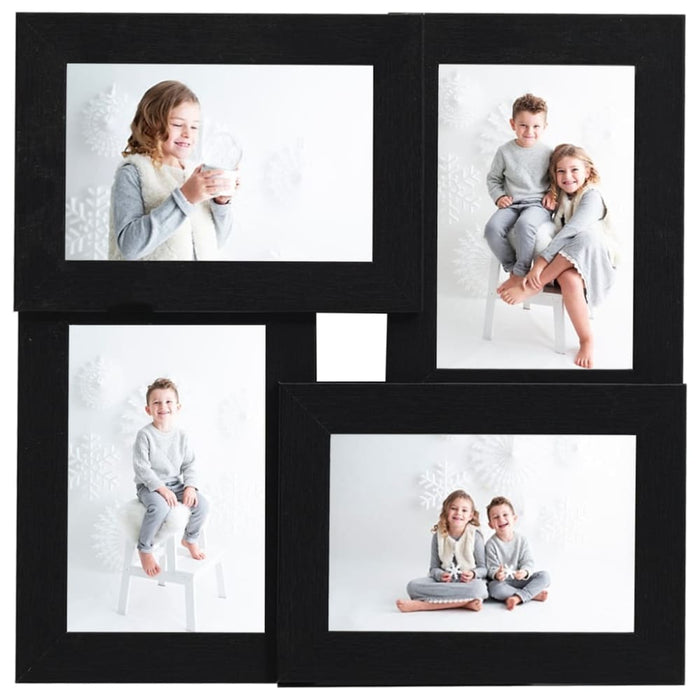 Collage Photo Frame For 4x(10x15 Cm) Picture Black Mdf