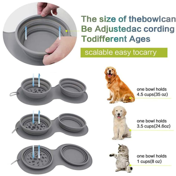 Collapsible Silicone Portable Water Food Pet Feeder Bowl