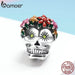 Collection 925 Sterling Silver Flower Skull Charms