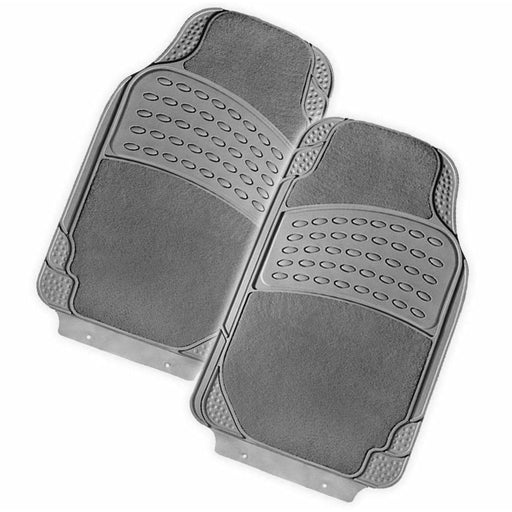 Colossus 2-piece Car Mat - Grey Rubber Carpet