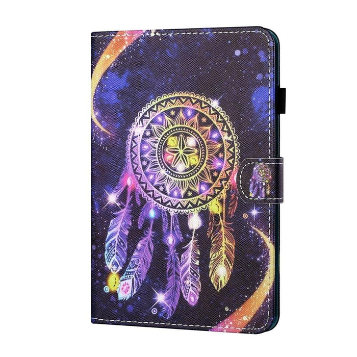 Coloured Drawing Stitching Smart Leather Tablet Case