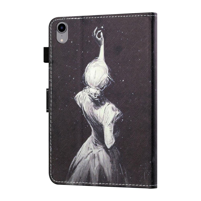 Coloured Drawing Stitching Smart Leather Tablet Case