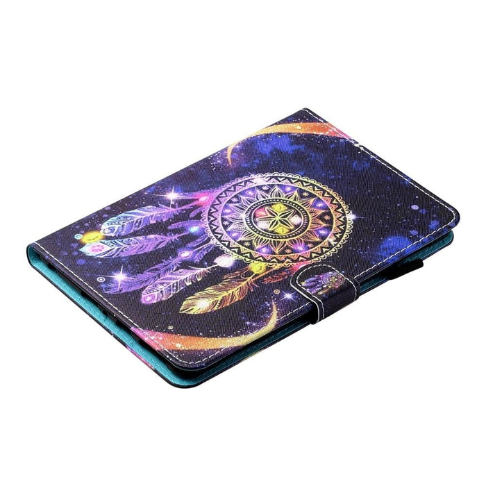 Coloured Drawing Stitching Smart Leather Tablet Case