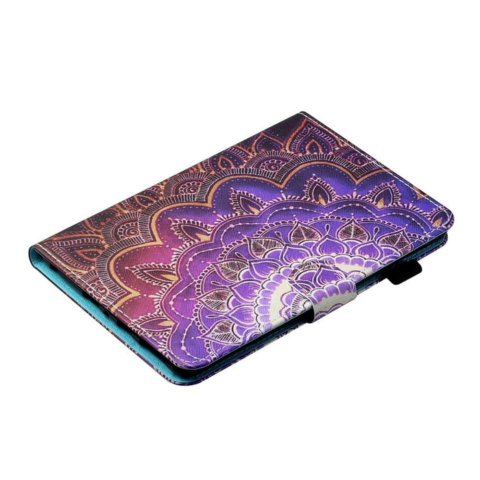 Coloured Drawing Stitching Smart Leather Tablet Case