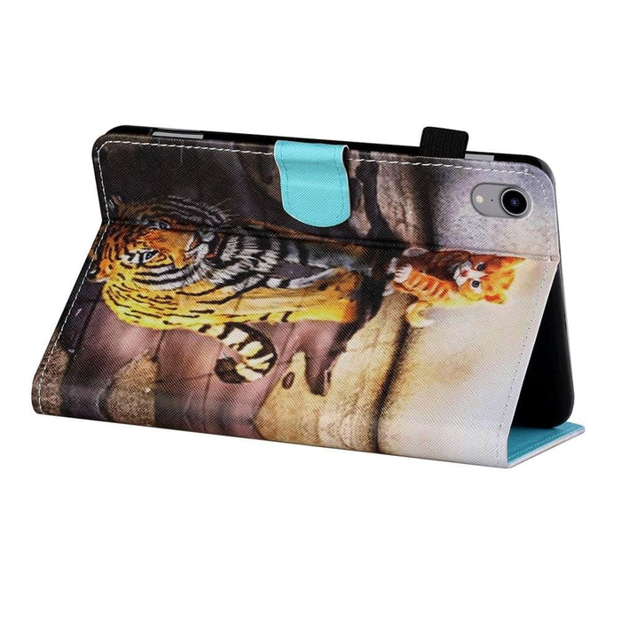 Coloured Drawing Stitching Smart Leather Tablet Case