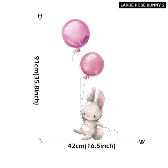 Colourful Balloons With Bunnies Wall Stickers For Kids Room