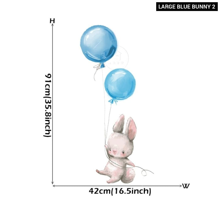 Colourful Balloons With Bunnies Wall Stickers For Kids Room