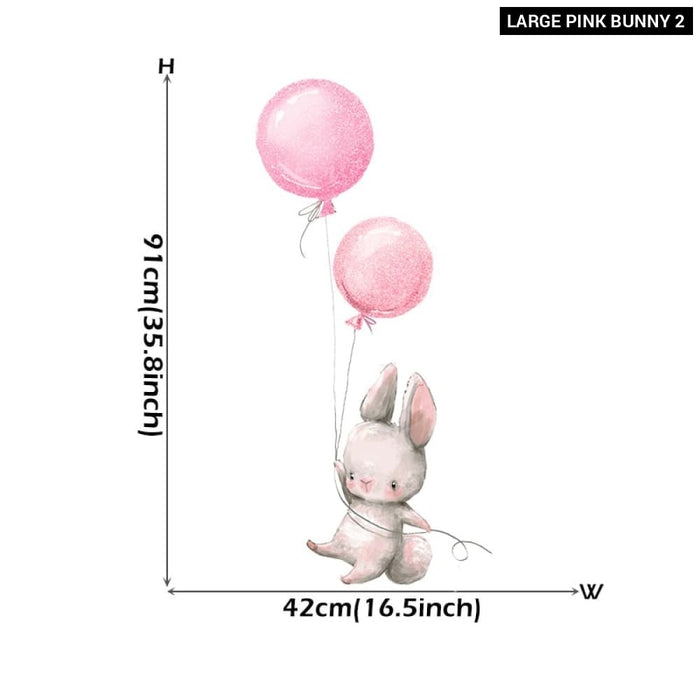 Colourful Balloons With Bunnies Wall Stickers For Kids Room