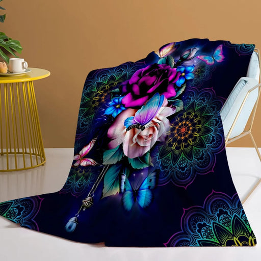 Colourful Butterfly Throw Blanket For Bedroom Or Sofa