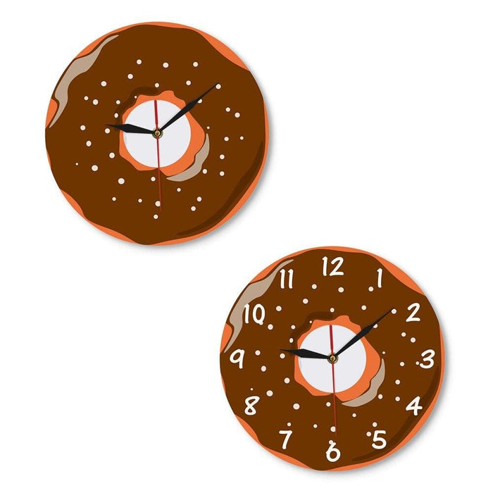 Colourful Printed Doughnut Wall Clock Kawaii Dessert Sweets