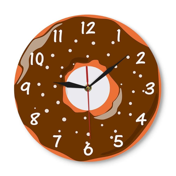 Colourful Printed Doughnut Wall Clock Kawaii Dessert Sweets