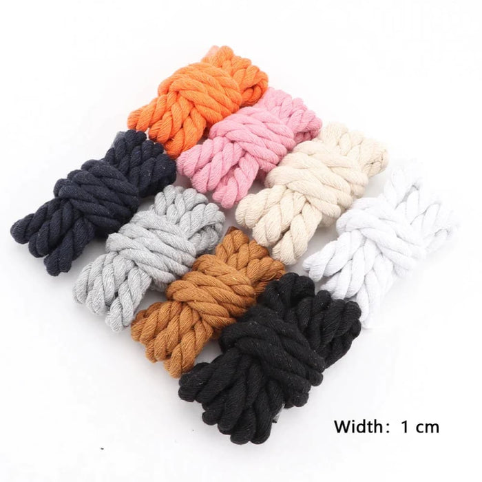 Colourful 1cm Thicker Cotton Running Sneakers Shoe Laces