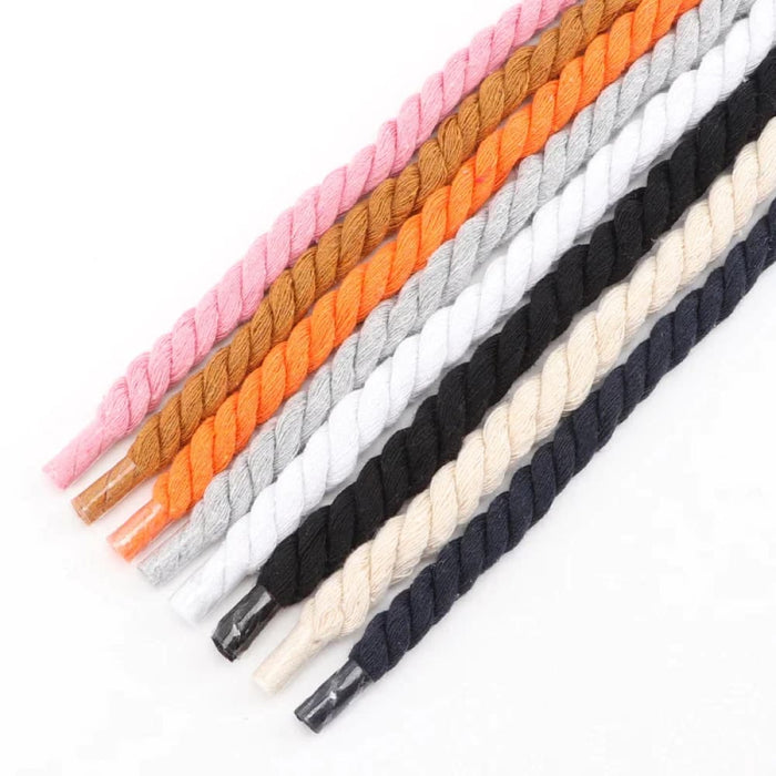 Colourful 1cm Thicker Cotton Running Sneakers Shoe Laces