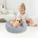 Comfy Warm Round Fluffy Anti Anxiety Soft Pet Bed For Small