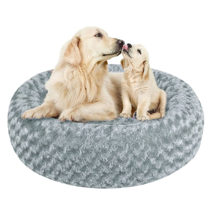 Comfy Warm Round Fluffy Anti Anxiety Soft Pet Bed For Small