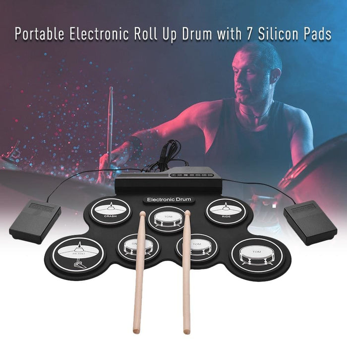 Compact Size Usb Roll-up Silicon Drum Set Digital