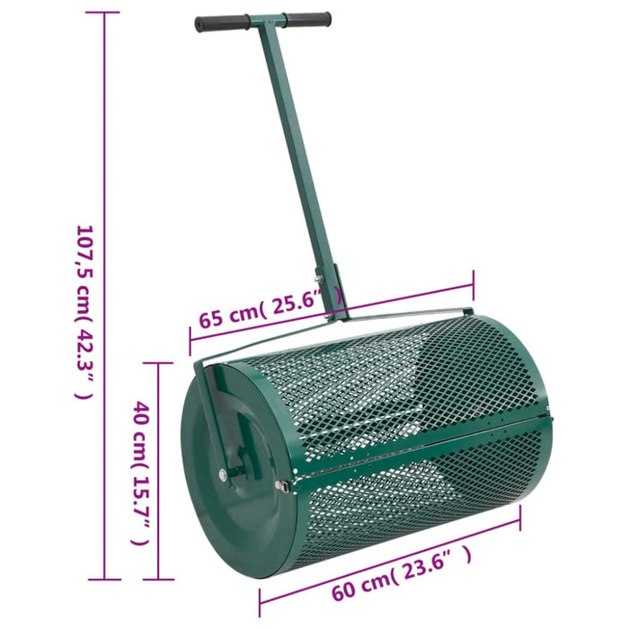 Compost Spreader Green ø40x60 Cm Steel Abbkxio