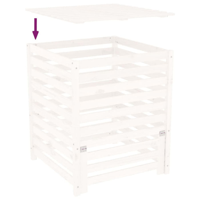 Composter White 82.5x82.5x99.5 Cm Solid Wood Pine Nxtnol