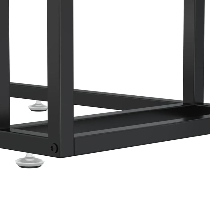 Computer Side Table Black 50x35x65 Cm Tempered Glass Ttolpb