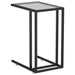 Computer Side Table Black 50x35x65 Cm Tempered Glass Ttolpb