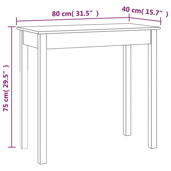 Console Table 80x40x75 Cm Solid Wood Pine Noaxaa