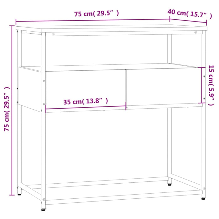 Console Table Black 75x40x75 Cm Engineered Wood Ntaopp