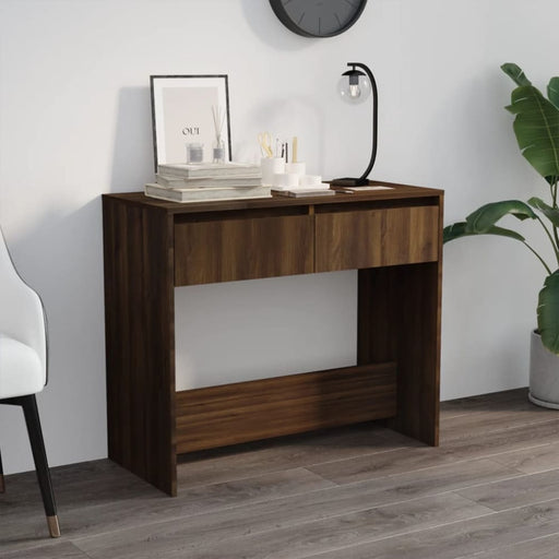 Console Table Brown Oak 89x41x76.5 Cm Engineered Wood Notbbo