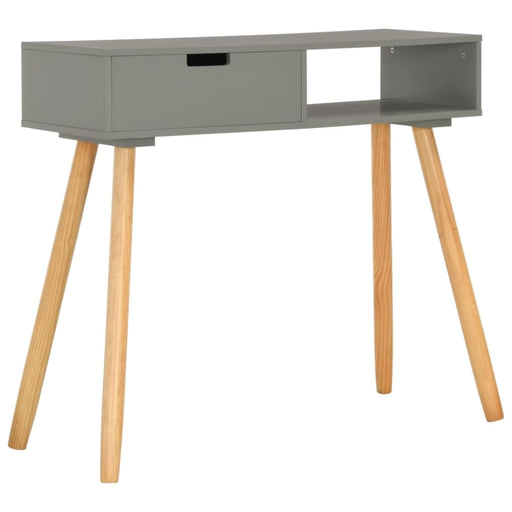 Console Table Grey 80x30x72 Cm Solid Pinewood Xnpxon